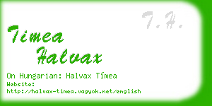 timea halvax business card